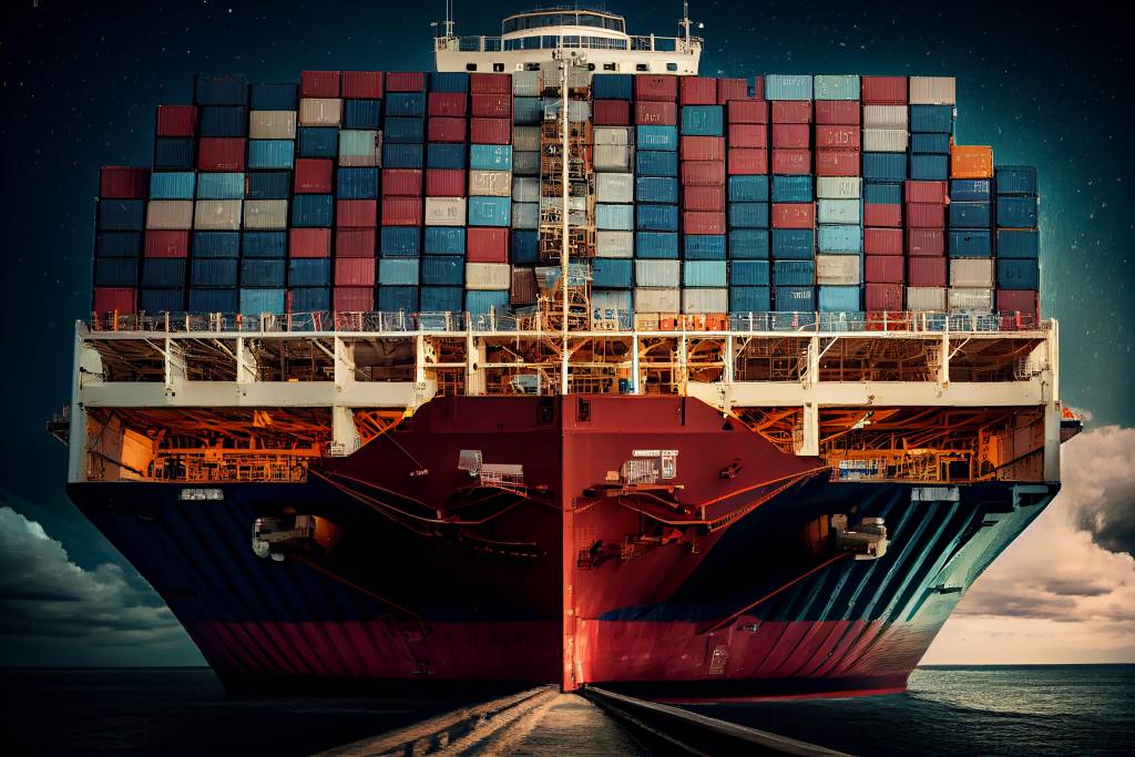 shipping industry carrying cargo nautical ship generative ai